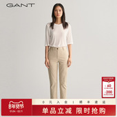 百搭通勤简约纯色休闲裤 GANT 女士棉质舒适裤 子时尚 甘特春季 新款