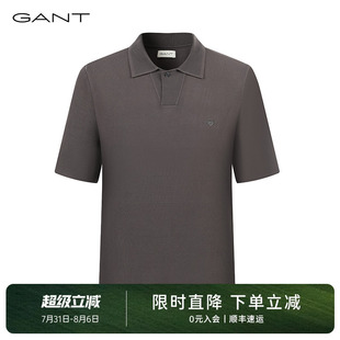 甘特秋季 男士 GANT 新款 T恤 纯色短袖 上衣舒透微弹休闲翻领polo衫