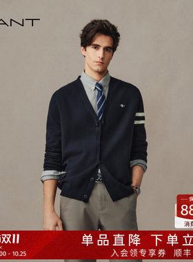 GANT/甘特男士学院风V领针织开衫