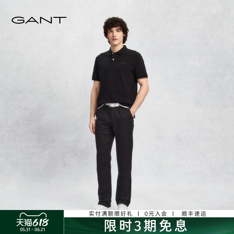 GANT/甘特26春夏新款男休闲裤亚麻混纺舒透弹力腰头百搭通勤裤子