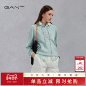 GANT 甘特25新款 春秋女士连帽宽松复古运动休闲字母印花重磅卫衣