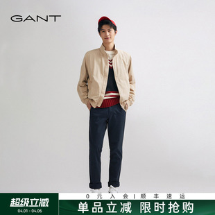 简约商务通勤长裤 GANT 甘特秋冬新款 男士 纯色百搭微弹直筒休闲裤