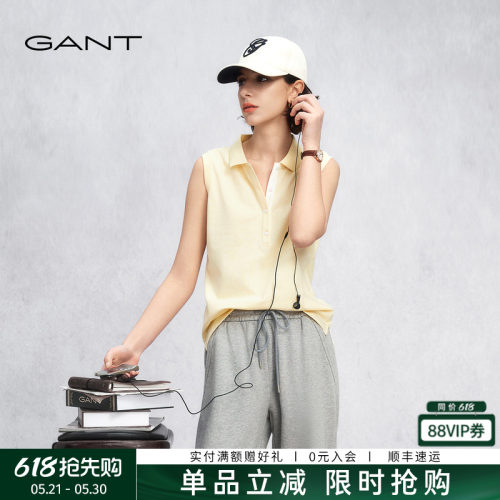 GANT/甘特女士珠地棉无袖polo衫
