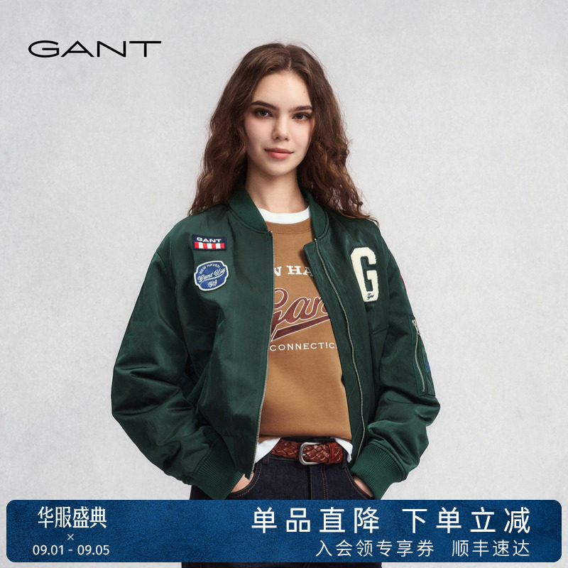 GANT/甘特女士学院风棒球领夹克图片