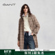 女士老钱风外套复古格纹翻领直筒中长款 新款 风衣 甘特秋冬季 GANT