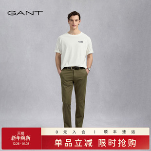 甘特春季 直筒商务通勤简约百搭休闲裤 新款 棉质舒适长裤 男士 GANT