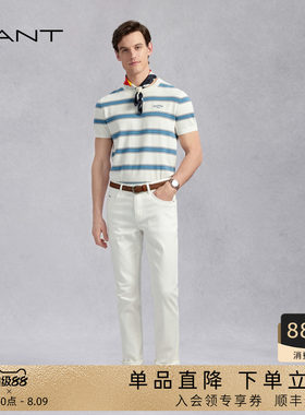 GANT/甘特男士白色五袋裤牛仔裤