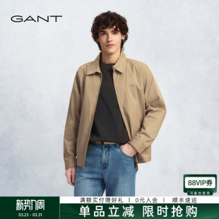 哈灵顿夹克 短款 GANT 美拉德纯棉休闲翻领男装 外套 甘特秋男士
