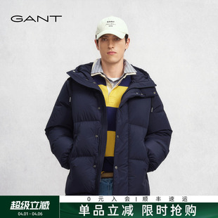 连帽宽松短款 GANT 甘特秋冬新款 男士 运动休闲通勤羽绒服外套 美式