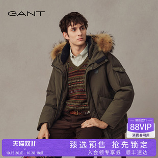 【暖核系列】GANT/甘特26冬季男装防风工装派克服毛领羽绒服外套