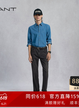 GANT/甘特春夏季新款男士修身牛仔裤黑色百搭简约易打理牛仔裤子