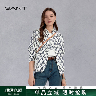 新款 女士绳结印花轻薄夹克易打便携休闲气质外套 甘特春夏季 GANT