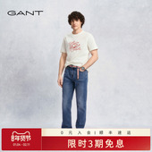甘特26春夏男士 轻薄直筒裤 做旧水洗百搭长裤 GANT 复古五袋牛仔裤