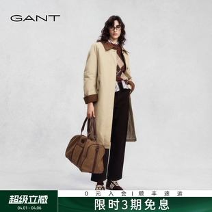 甘特2025秋冬季 GANT 白鹅绒 复古巴恩风羽绒服 女装 中长款 新款