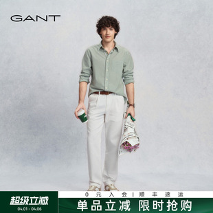 GANT 甘特26春夏男士 松紧腰通勤斜纹棉麻老钱休闲裤 随心系列
