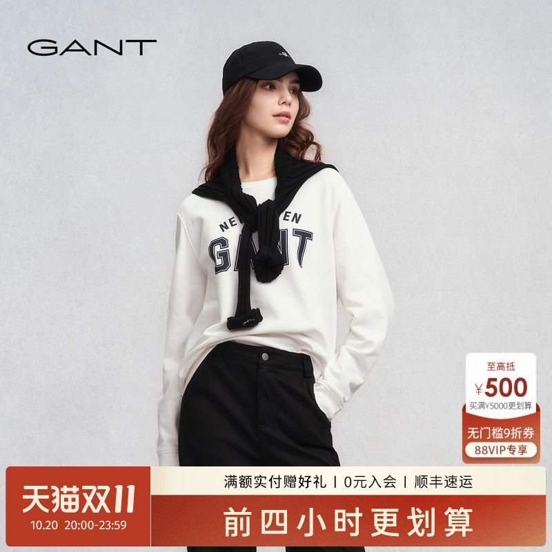 GANT/甘特女士圆领字母印花卫衣