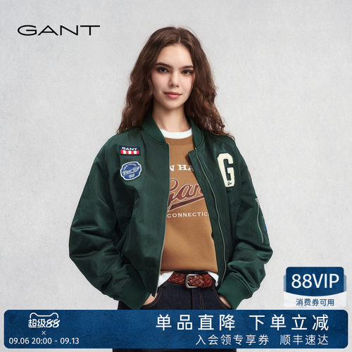 GANT/甘特女士学院风棒球领夹克
