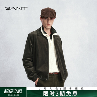 GANT 男士 条绒翻领短款 外套复古老钱风通勤休闲夹克 甘特秋冬新款