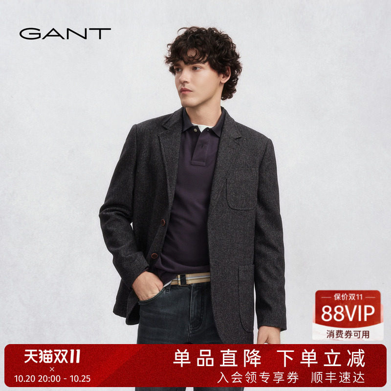 GANT/甘特秋冬季男士外套美式休闲宽松老钱风复古优雅时尚单西服