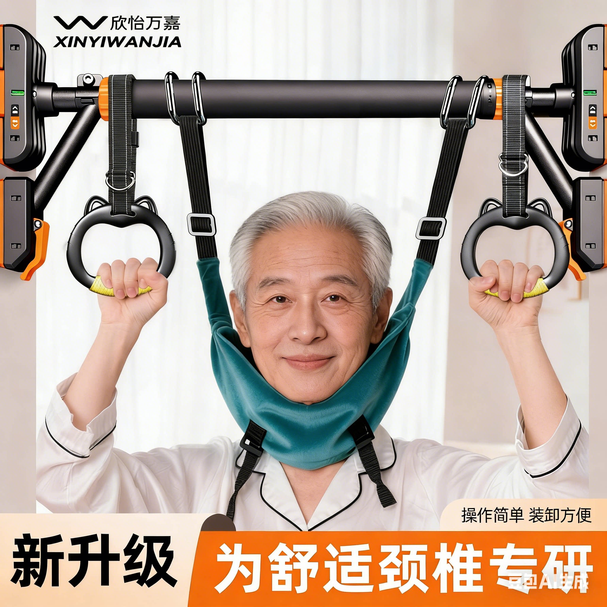 万嘉颈椎牵引带吊带单杠悬挂家用牵引器颈部吊脖子悬吊神器拉伸器
