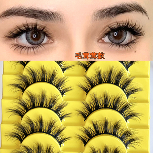 雨卡卡K19欧美夸张凌乱假睫毛浓密5D毛茸茸COS漫画熊恶魔眼睫毛