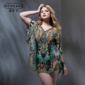 外衫 海滩披纱遮阳裙罩温泉泳装 裙显瘦胖mm大码 蔓芭莎泳衣大号罩衫