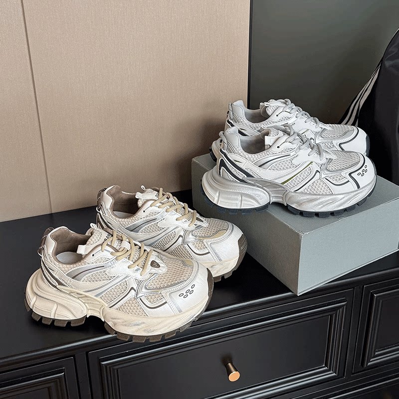 40号老爹鞋女款2026秋季新款网面透气厚底增高轻便百搭休闲运动鞋