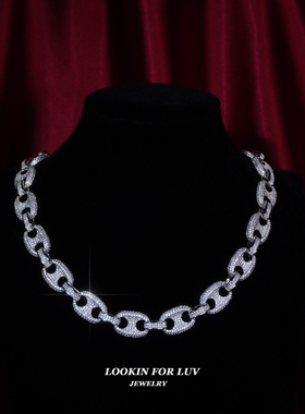 LFL铜镀K金猪鼻男女嘻哈链