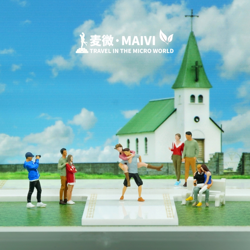 1:64麦微人偶男女情侣夫妻苔藓微景观摆件微缩模型配沙盘场景小人