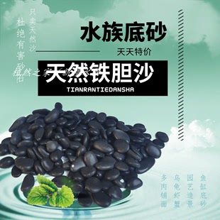 包邮 饰底沙乌龟石头鱼缸石子鳌虾沙 铁胆沙黑工砂龟缸造景沙水族装