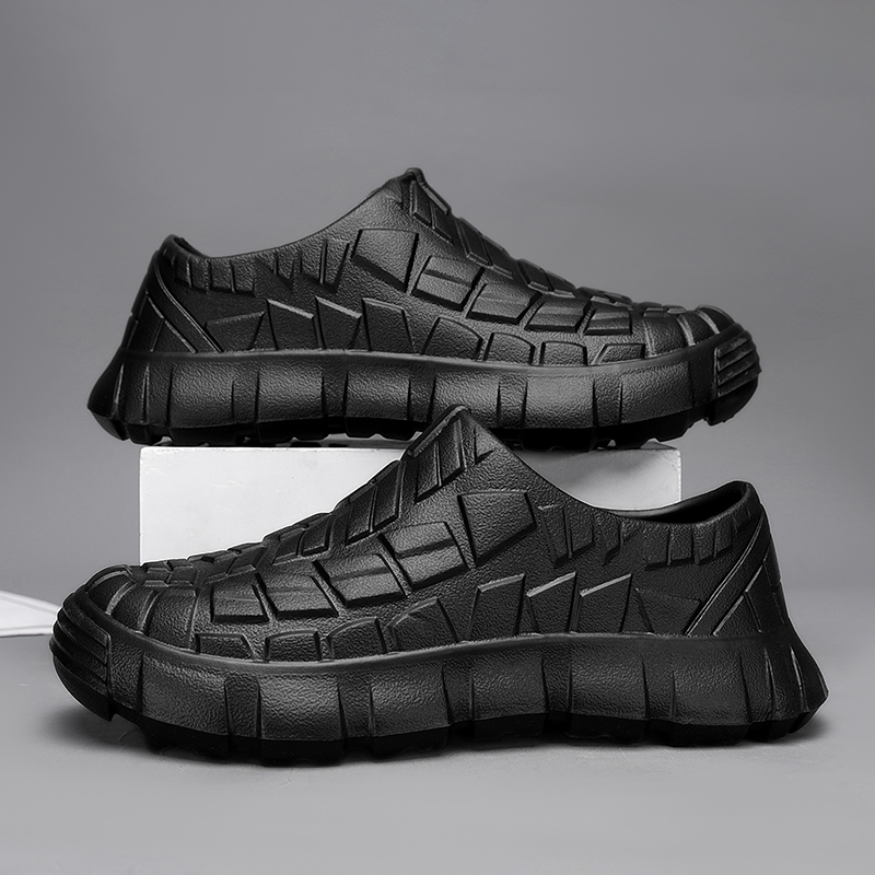 厚底久站防水工作软底黑色一脚蹬低帮雨靴男款户外雨鞋防滑不累脚