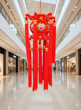 红色绒布灯笼成品挂件新年节日送礼客厅阳台挂是庆阳刺绣荷包