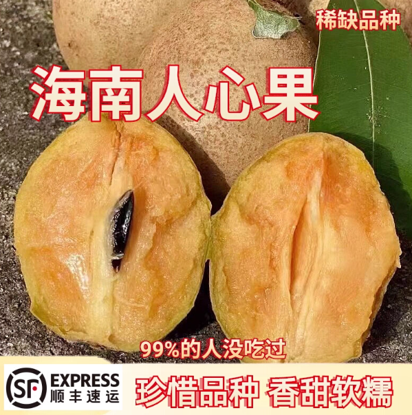 【顺丰】人心果新鲜大果现摘现发热带非人参果当季心形果稀有水果