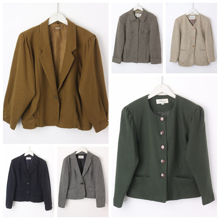 古着vintage西装中古日系男女西服JK复古英伦商务学院风孤品11