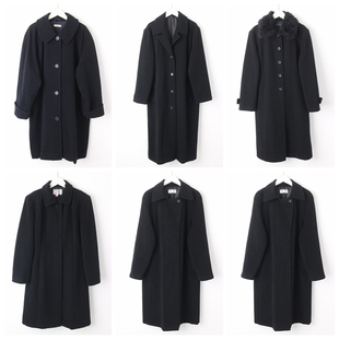 古着vintage大衣毛呢绒孤品外套日本制中长款单双排扣气质宽松21D