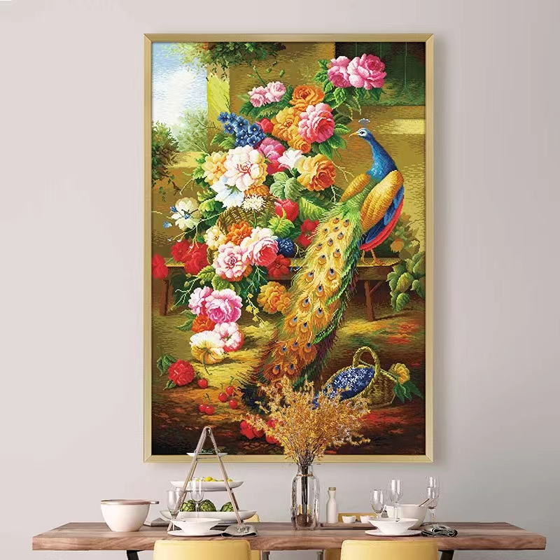 蒙娜丽莎现代客厅线绣十字绣