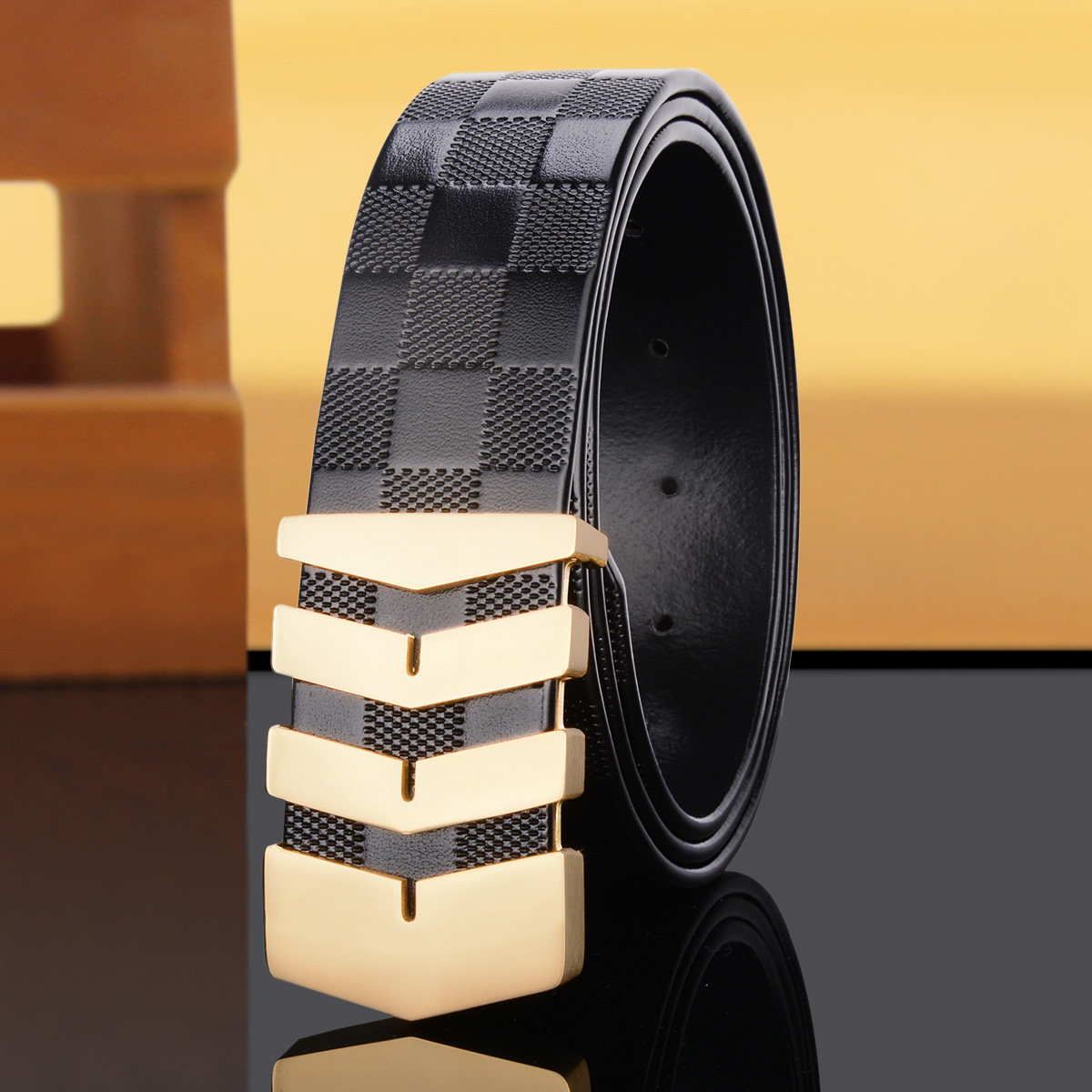 新款皮带男真皮平滑扣休闲时尚品牌高档纯头层牛皮正品男士裤腰带