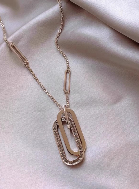 几何圈圈项链女毛衣链项链配饰秋冬气质百搭长款项饰挂件