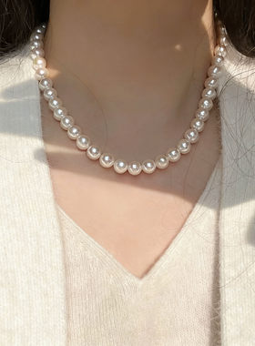 轻奢珍珠项链女锁骨链小众百搭高级感珠子项链