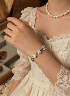 新中式莲花手链女2026新款轻奢精致国风彩绳编织手饰