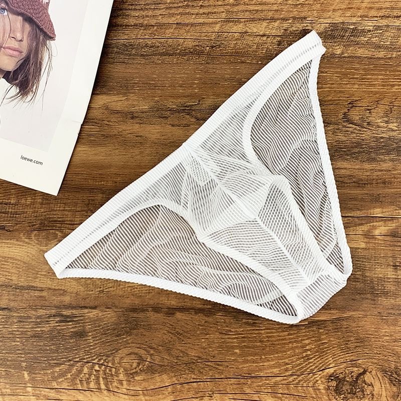 男士三角内裤性感全透明薄款U凸低腰时尚条纹个性潮修身裤头速干,女士内衣/男士内衣/家居服,男三角内裤,淘宝优惠券,粉丝福利购,淘宝优惠卷