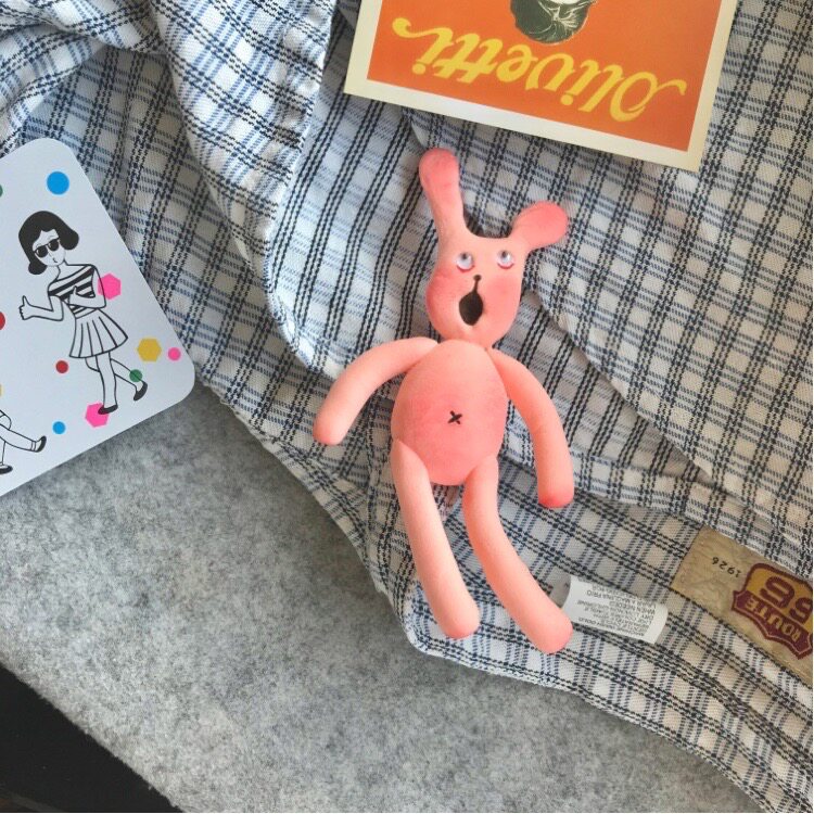 ins粉红兔子动物粘土冰箱贴diy磁贴磁铁抖音韩国3d立体定制照片