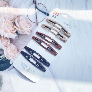 麦芽布艺发夹韩版刘海夹边夹简约BB夹手工绕布椭圆夹套装头饰发卡