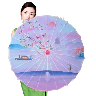 包邮绸布伞印花伞舞蹈演出伞旗袍走秀伞古典吊顶装饰伞拍照道具伞