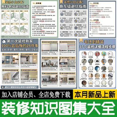 装修知识图集流程攻略指南大全新房施工半包全包材料知识图片资料