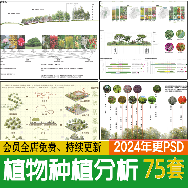 意向图公园生态植物配置搭群落园林景观种植分析图PSD分层ps素材-封面