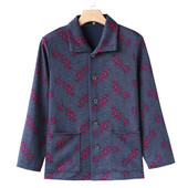 老奶奶衣服秋装 70岁80妈妈衬衣春秋厚 中老年人女装 女长袖 翻领衬衫