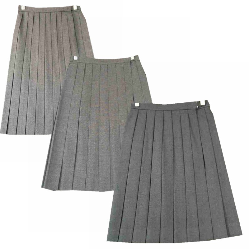 中古 古着日系学院风纯色黑色灰色百褶短裙软妹子JK制服半身裙1