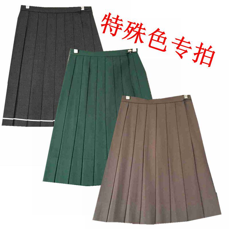 中古 古着日系学院风纯色黑色灰色百褶短裙软妹子JK制服半身裙2