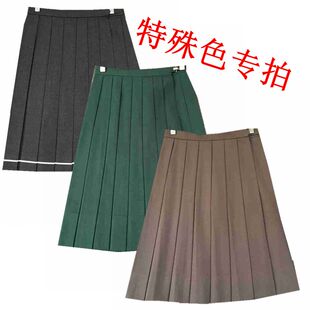 中古 古着日系学院风纯色黑色灰色百褶短裙软妹子JK制服半身裙2